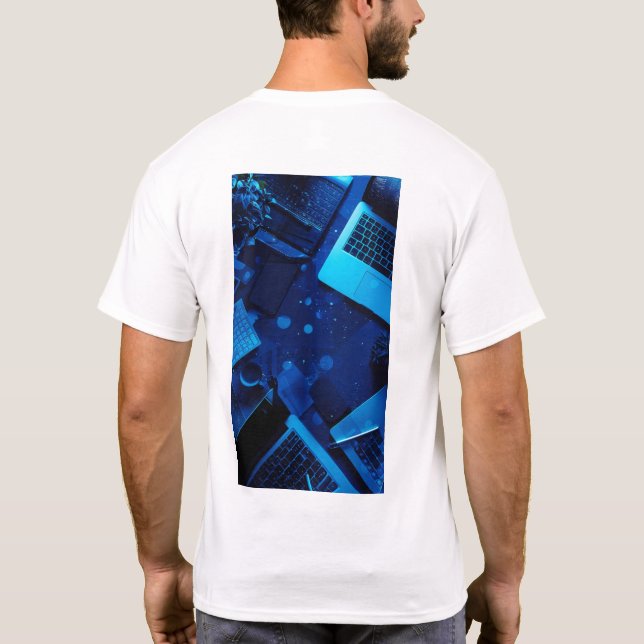 Arbeiten Sie von Zuhause Freelancer Computer Setup T-Shirt (Rückseite)
