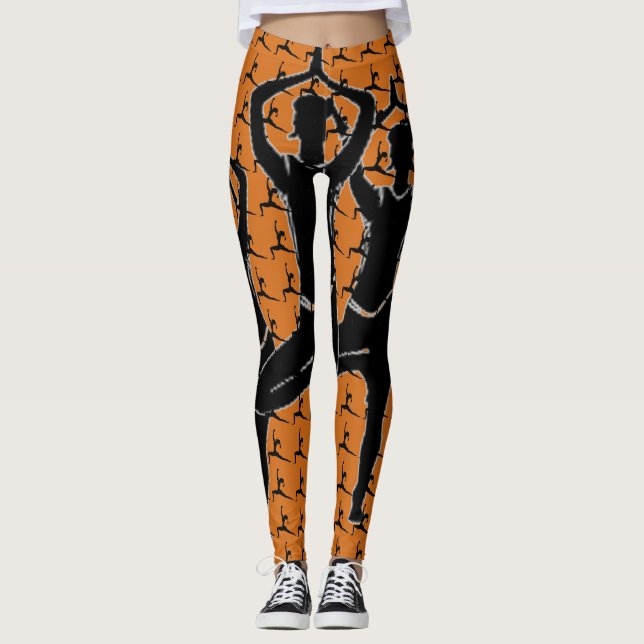 Arbeiten Sie Yoga Pose Silhouette Leggings (Vorderseite)