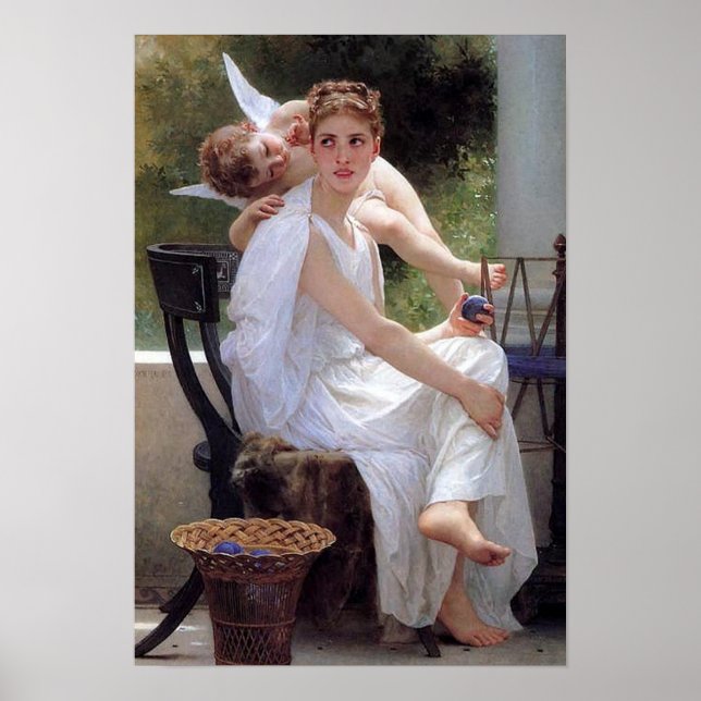 "Arbeiten unterbrochen" von Bouguereau Poster (Vorne)