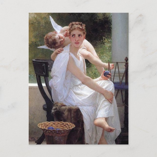 "Arbeiten unterbrochen" von Bouguereau Postkarte (Vorderseite)