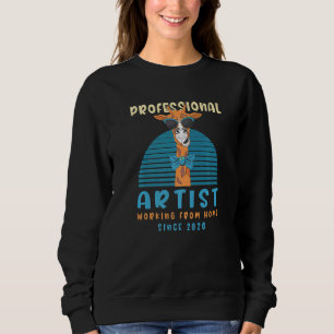 Arbeiten von Zuhause Artist Art Llama Designer Alp Sweatshirt
