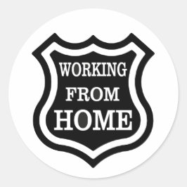 Arbeiten von Zuhause Runder Aufkleber