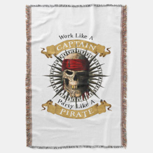 Arbeiten wie ein Captain-Party wie eine Piratenpup Decke