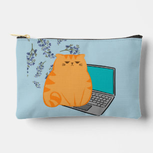 Arbeitende orange Katze Zubehörtasche