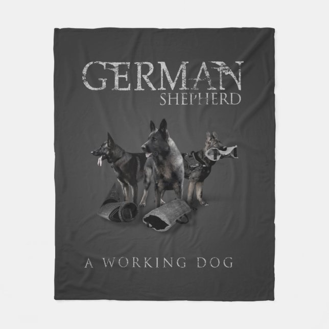 Arbeitender Schäferhund-Hund - GSD Fleecedecke (Vorderseite)