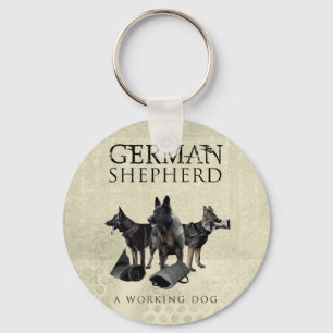 Arbeitender Schäferhund-Hund - GSD Schlüsselanhänger