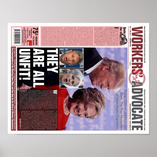 Arbeiter-Advocate-Poster - November 2016 Poster (Vorne)