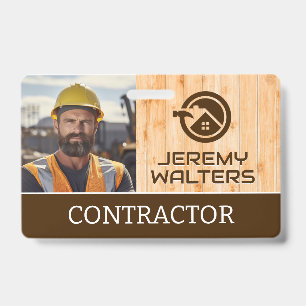 Arbeiter auf einer Baustelle Holz Ausweis