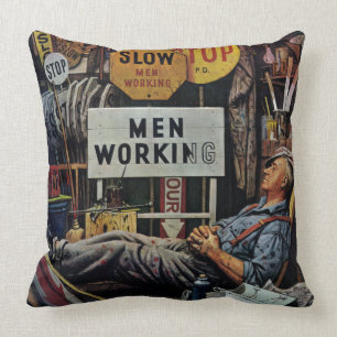 Arbeiter bei der Arbeit Kissen
