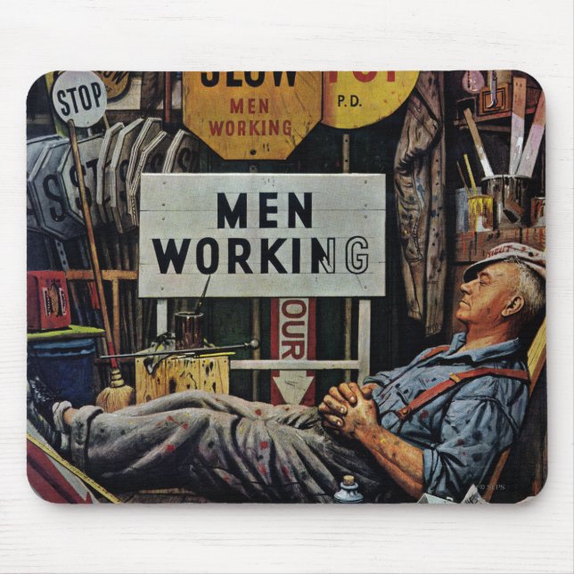 Arbeiter bei der Arbeit Mousepad (Vorne)
