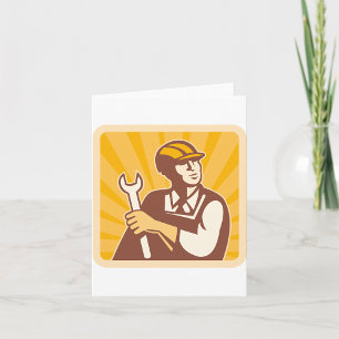 Arbeiter mit Schlüssel Karte