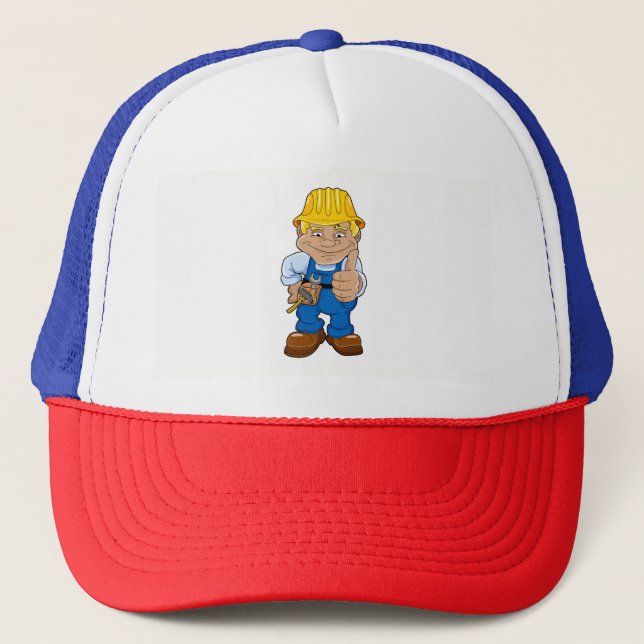Arbeiter mit Schutzhelm Truckerkappe (Vorderseite)