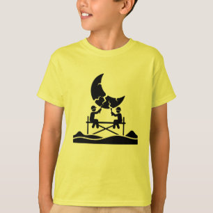 Arbeiter zur Reparatur des Mondrisses auf einem Ge T-Shirt