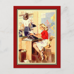 Arbeitermädchen Postkarte