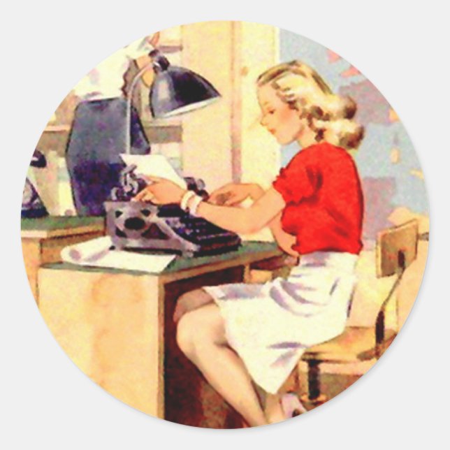 Arbeitermädchen Runder Aufkleber (Vorderseite)