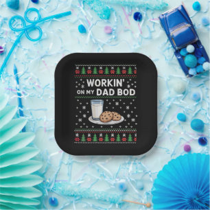 Arbeitet an meinem Dad Bod Schwangerschaft Neue Mu Pappteller