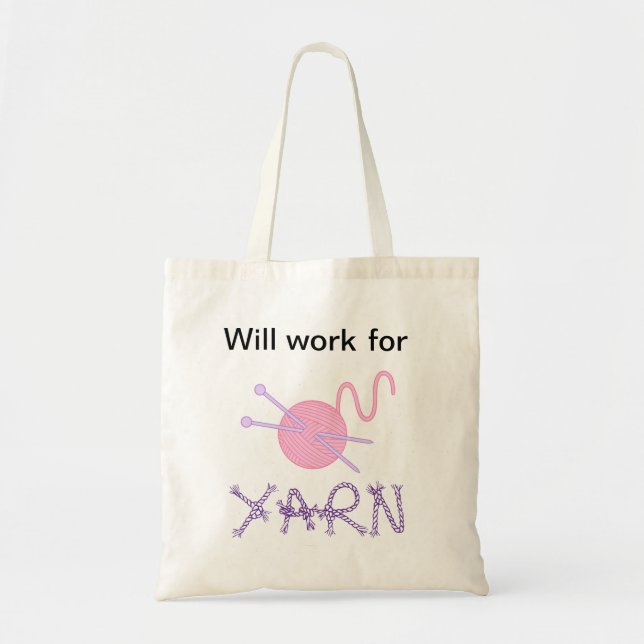 "Arbeitet für GARN" Taschen-Tasche Tragetasche (Vorne)
