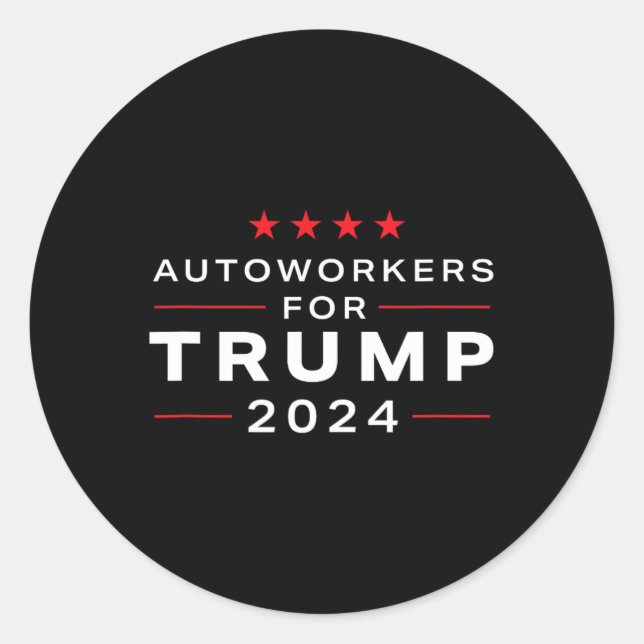 Arbeitnehmer für Trump 2024 - Trump-Design für Gew Runder Aufkleber (Vorderseite)