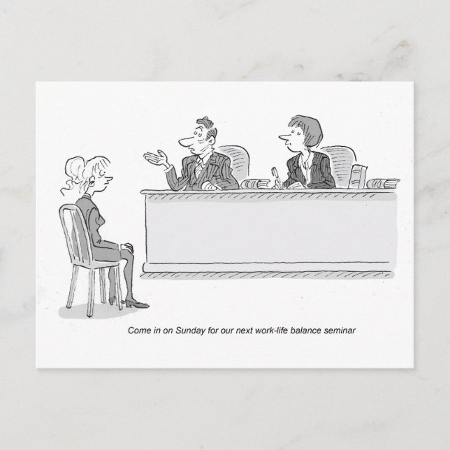 Arbeits-Leben-Balance Feiertagspostkarte (Vorderseite)