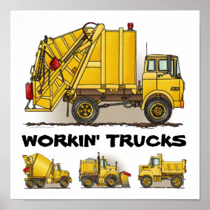 Arbeits-LKW-Bau-Plakat-Druck Poster
