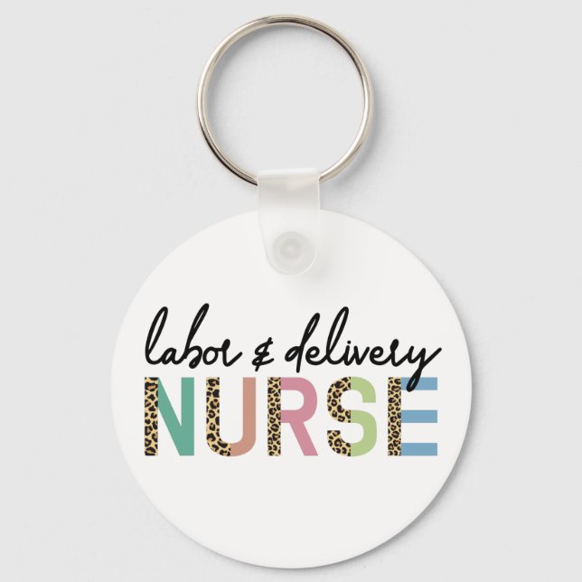 Arbeits- und Krankenschwester Cheetah Leopard Druc Schlüsselanhänger (Vorderseite)