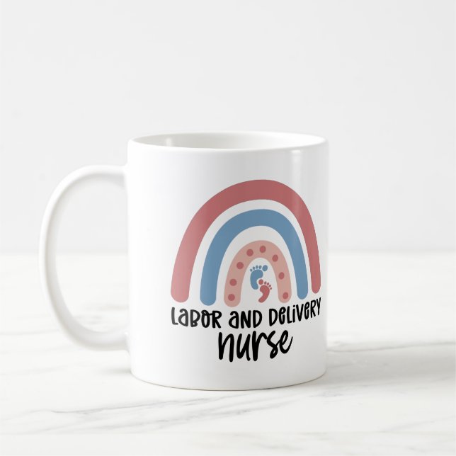 Arbeits- und Krankenschwester Rainbow Nurse Gesche Kaffeetasse (Links)