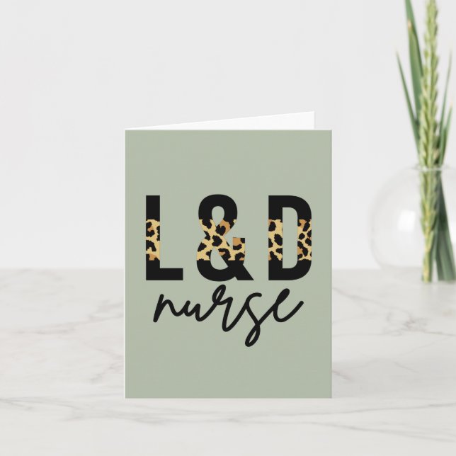 Arbeits- und Lieferschwester L & D Cheetah Print Karte (Vorderseite)