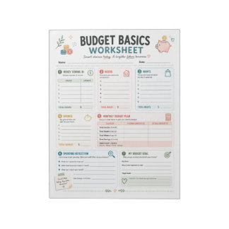 Arbeitsblatt Budget-Grundlagen Notizblock