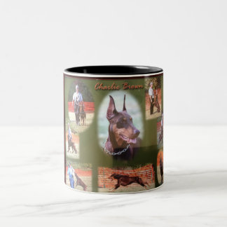 Arbeitsdobermann Charlien Brown Zweifarbige Tasse