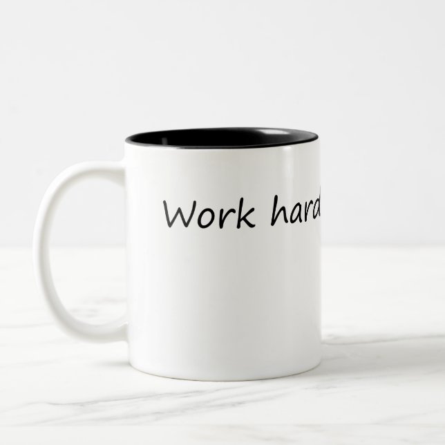Arbeitsharter Snack oft - Motivation Zweifarbige Tasse (Links)