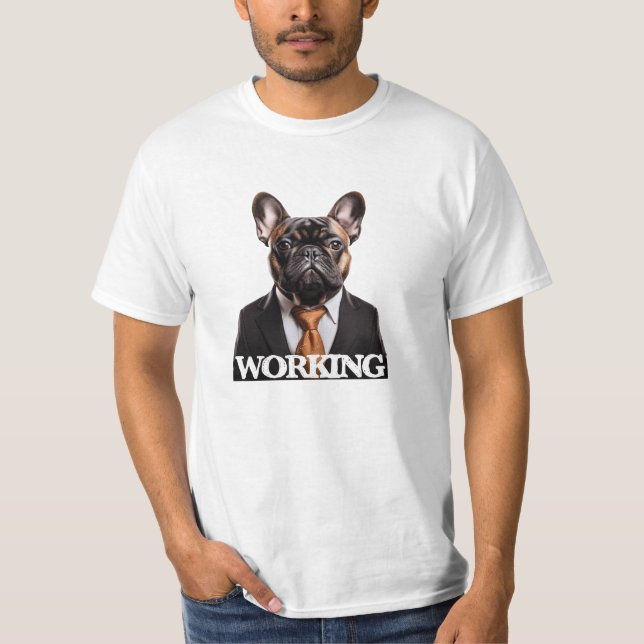 Arbeitshund, französischer Bulldogge-Frenchie-Welp T-Shirt (Vorderseite)