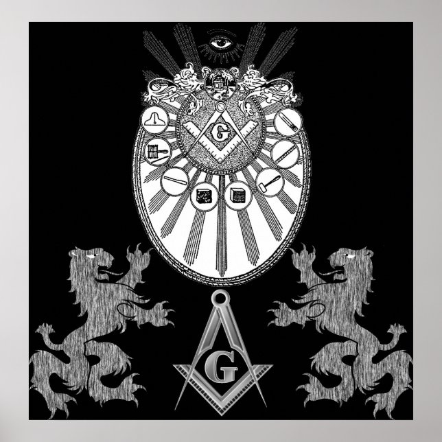 Arbeitsinstrumente und Löwen Poster (Vorne)