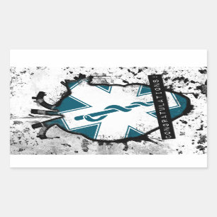 Arbeitskraft der Glückwunschnotärztlichen Rechteckiger Aufkleber