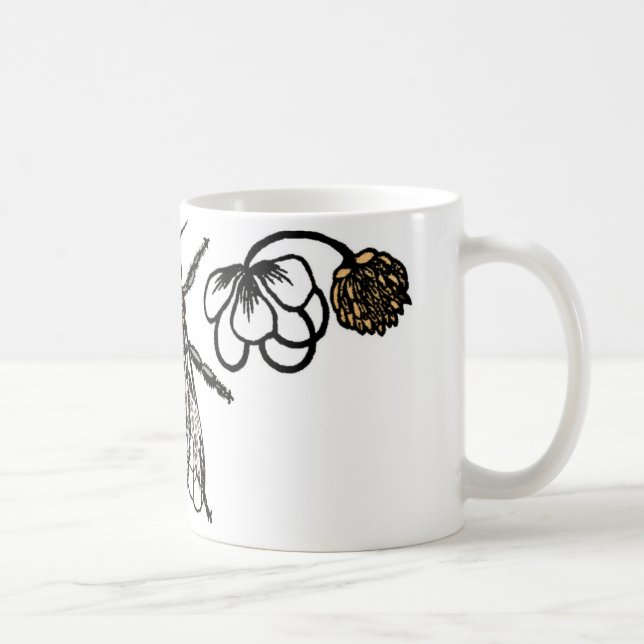 Arbeitskraftbiene mit Klee Tasse (Rechts)
