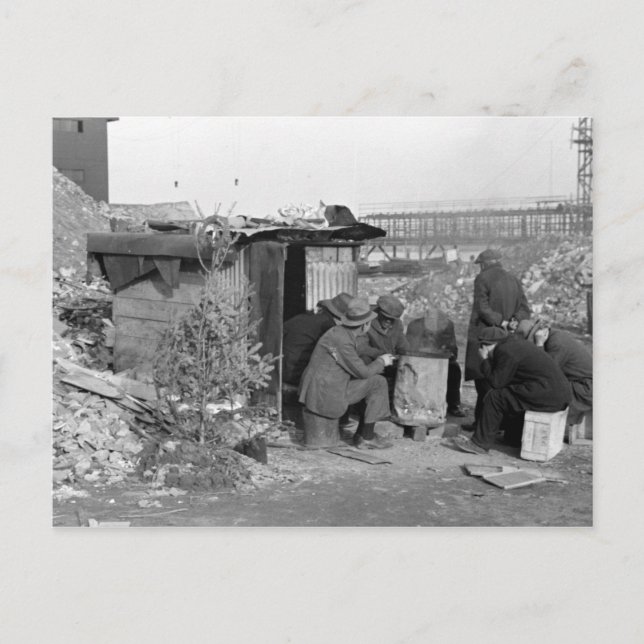 Arbeitslose und Obdachlose 1938 Feiertagspostkarte (Vorderseite)