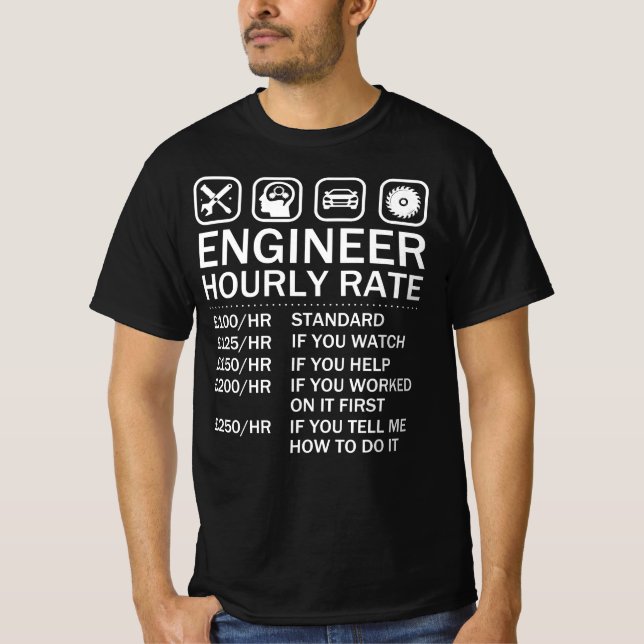 Arbeitslosenquote des Ingenieurs Stundensatz T-Shirt (Vorderseite)