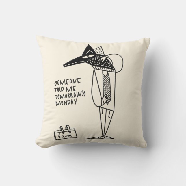 Arbeitsmontag beschäftigt müde kissen (Vorderseite)