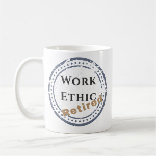 Arbeitsmoral: Ruhestand Kaffeetasse