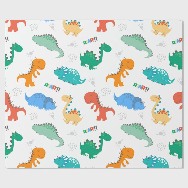 ARBEITSPAPIER: DINOSAURS GESCHENKPAPIER (Flach)