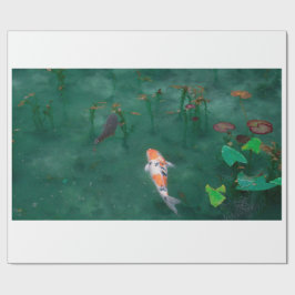 ARBEITSPAPIER: JAPANESE WOODBLOCK : KOI GESCHENKPAPIER