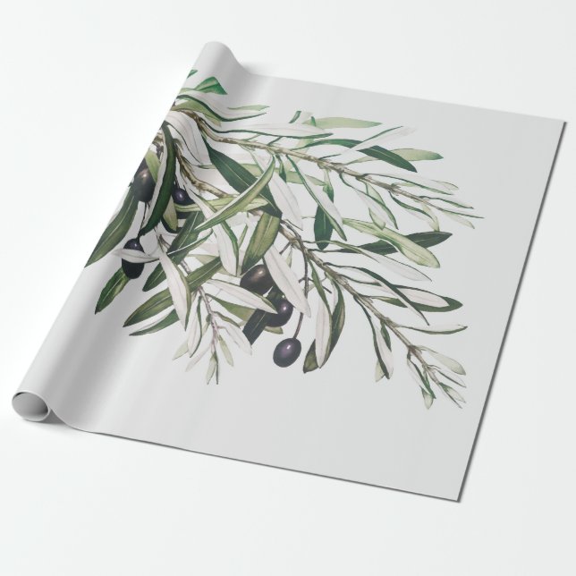 ARBEITSPAPIER: OLIVE BRANCH GESCHENKPAPIER (Ungerollt)