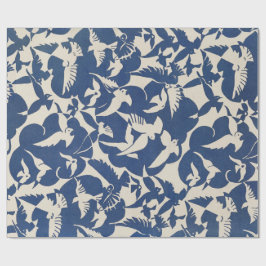 ARBEITSPAPIER: PIGEONEN IN WEISS + BLAU: 1928 GESCHENKPAPIER
