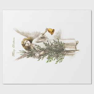 ARBEITSPAPIER: VINTAGE CHRISTMAS ANGEL GESCHENKPAPIER