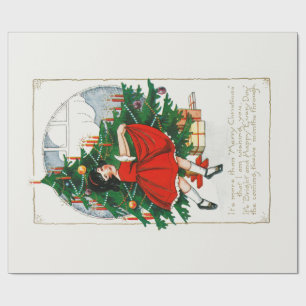 ARBEITSPAPIER: VINTAGE CHRISTMAS ILLUSTRATION GESCHENKPAPIER