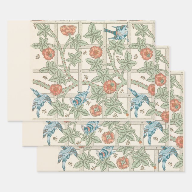 ARBEITSPAPIER : WILLIAM MORRIS : TRELLIS GESCHENKPAPIER SET (Set)