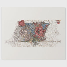 ARBEITSPAPIER: WILLIAM MORRISE: HONEYSUCKLE GESCHENKPAPIER