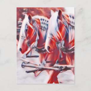 Arbeitspferde Postkarte