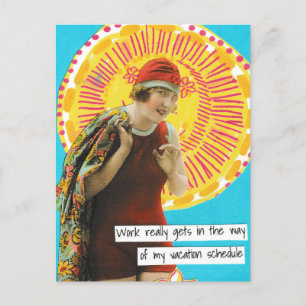 Arbeitsplan für einen schnörkellosen Urlaub nach d Feiertagspostkarte