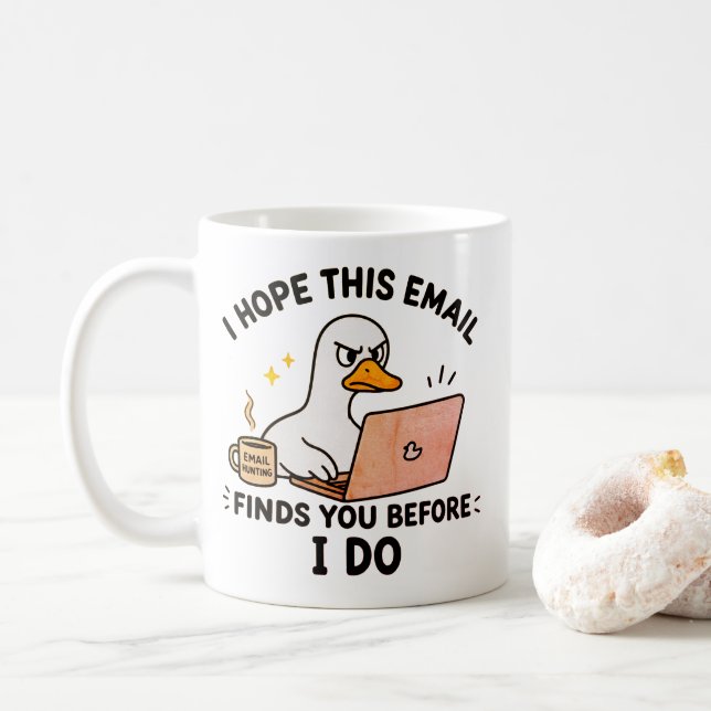 Arbeitsplatz Humor Tasse mit einer Ente (Mit Donut)