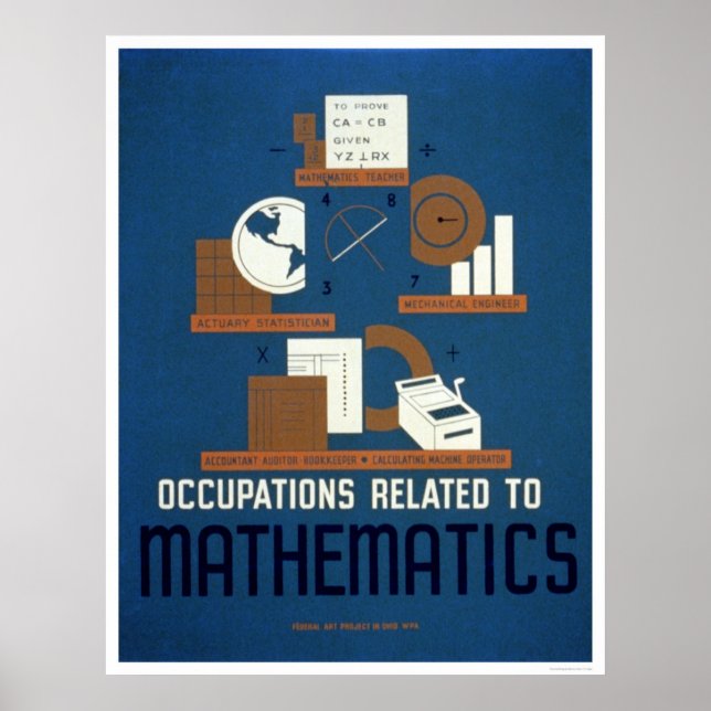 Arbeitsplätze in Mathematik 1937 WPA Poster (Vorne)